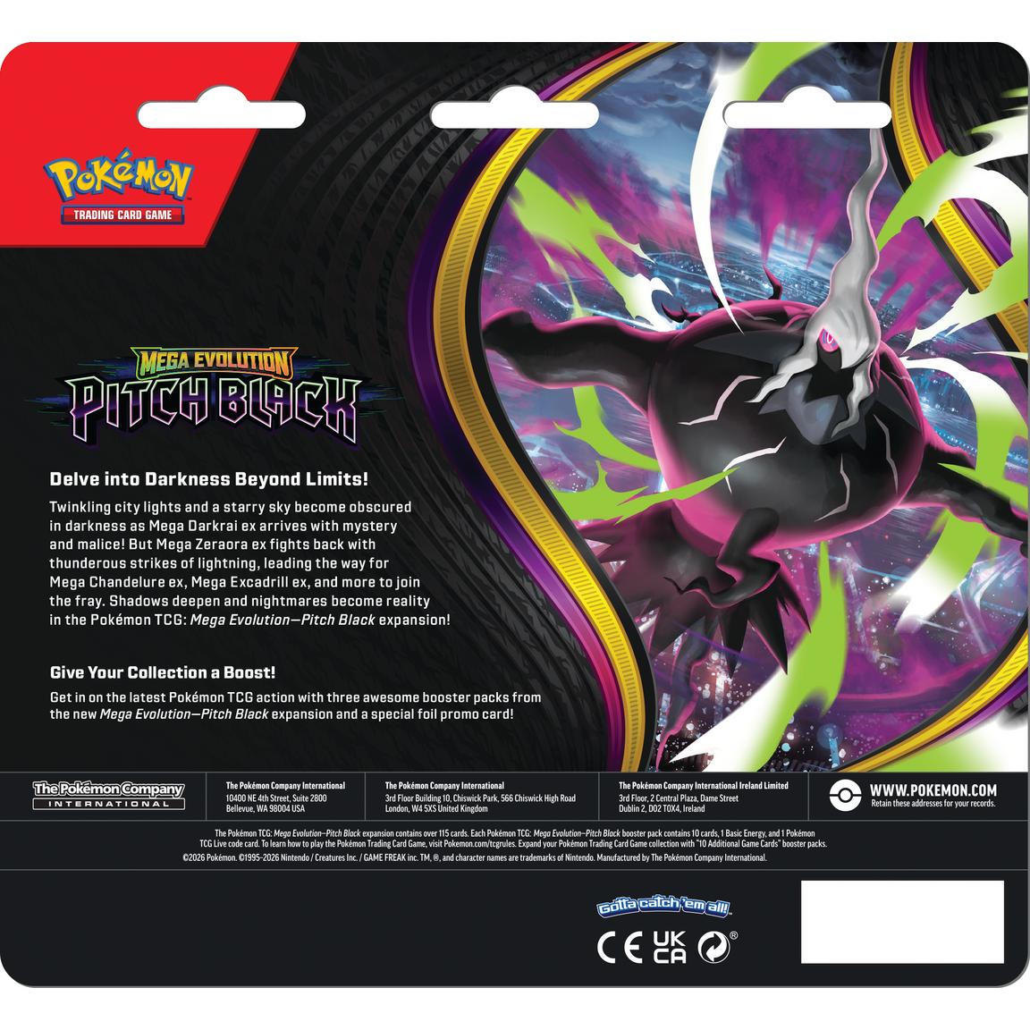 Pokemon Trading Card Game: Pitch Black Three-Booster Blister (Styles May Vary)