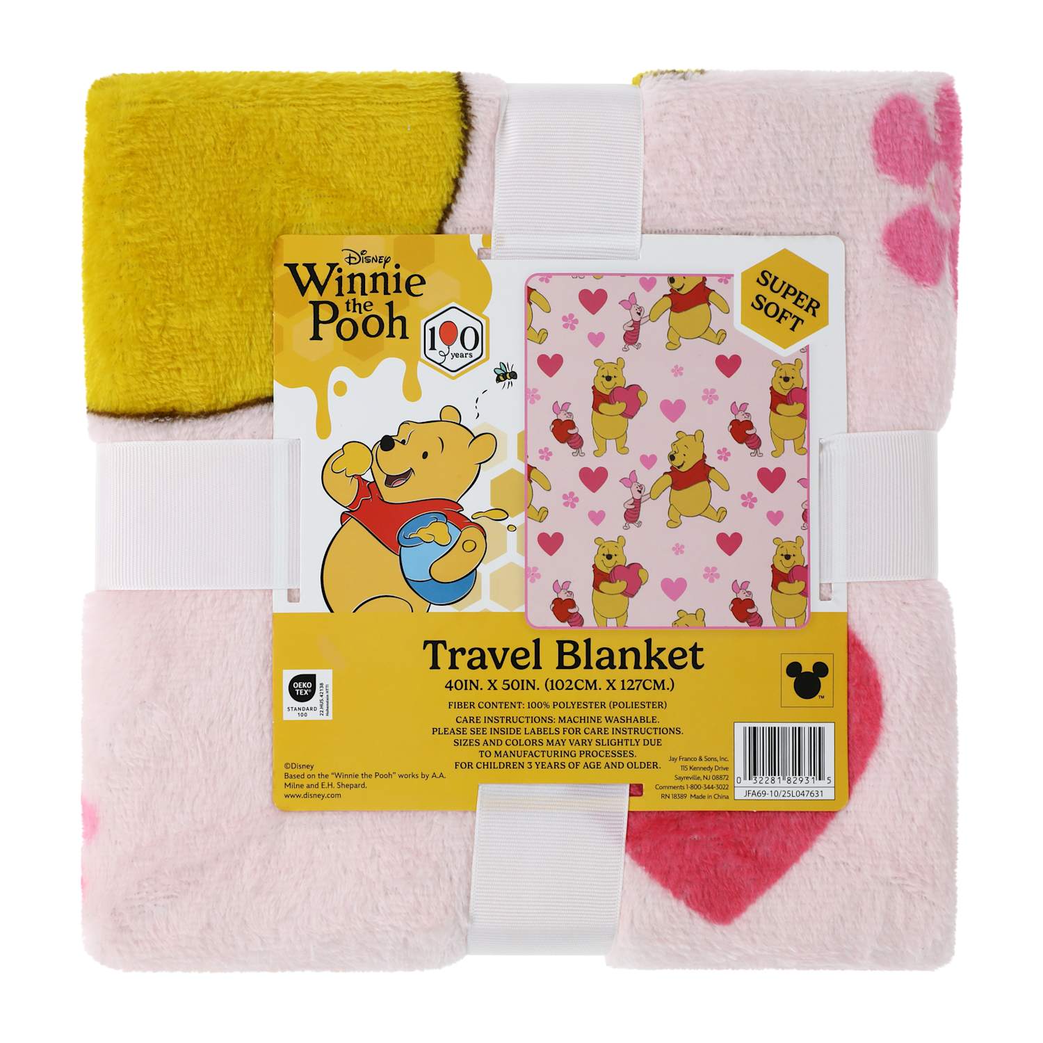 Valentine's Disney Winnie The Pooh Travel Blanket 40inx50in