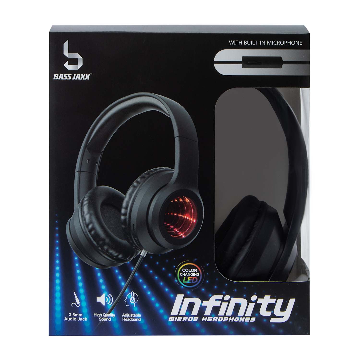 Infinity LED Wired Mirror Headphones - Black