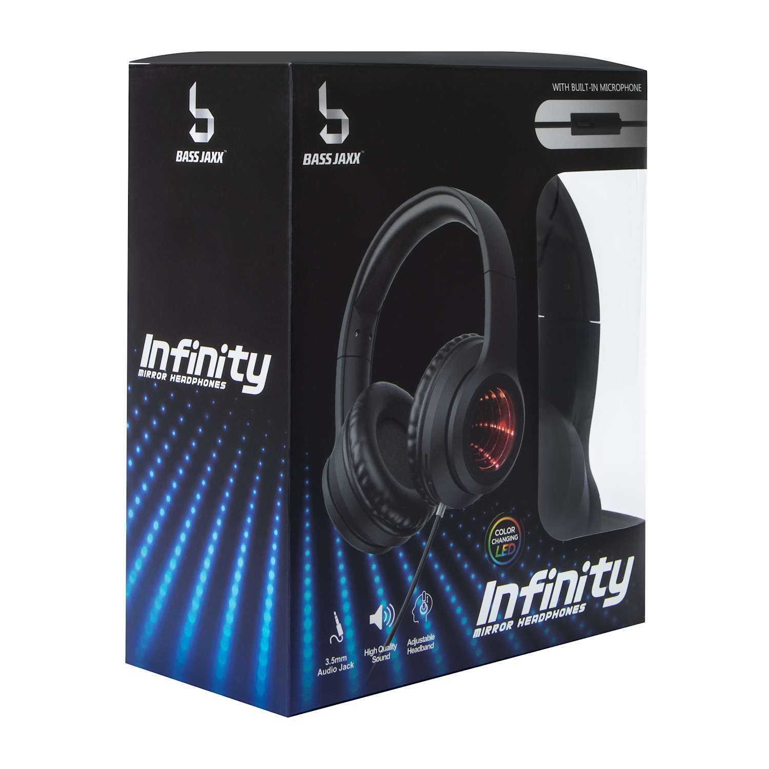 Infinity LED Wired Mirror Headphones - Black