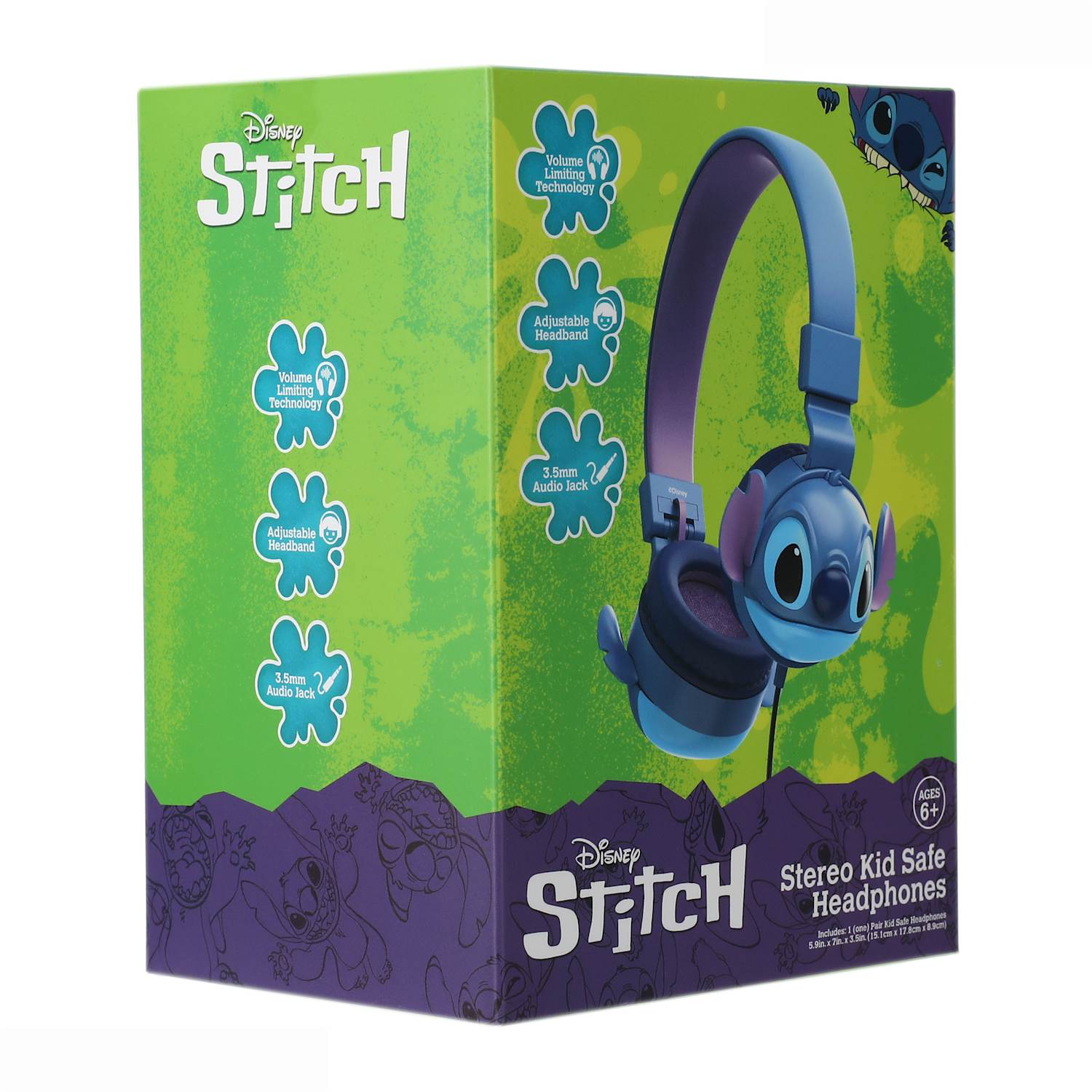 Disney Stitch Kid-Safe Wired Headphones