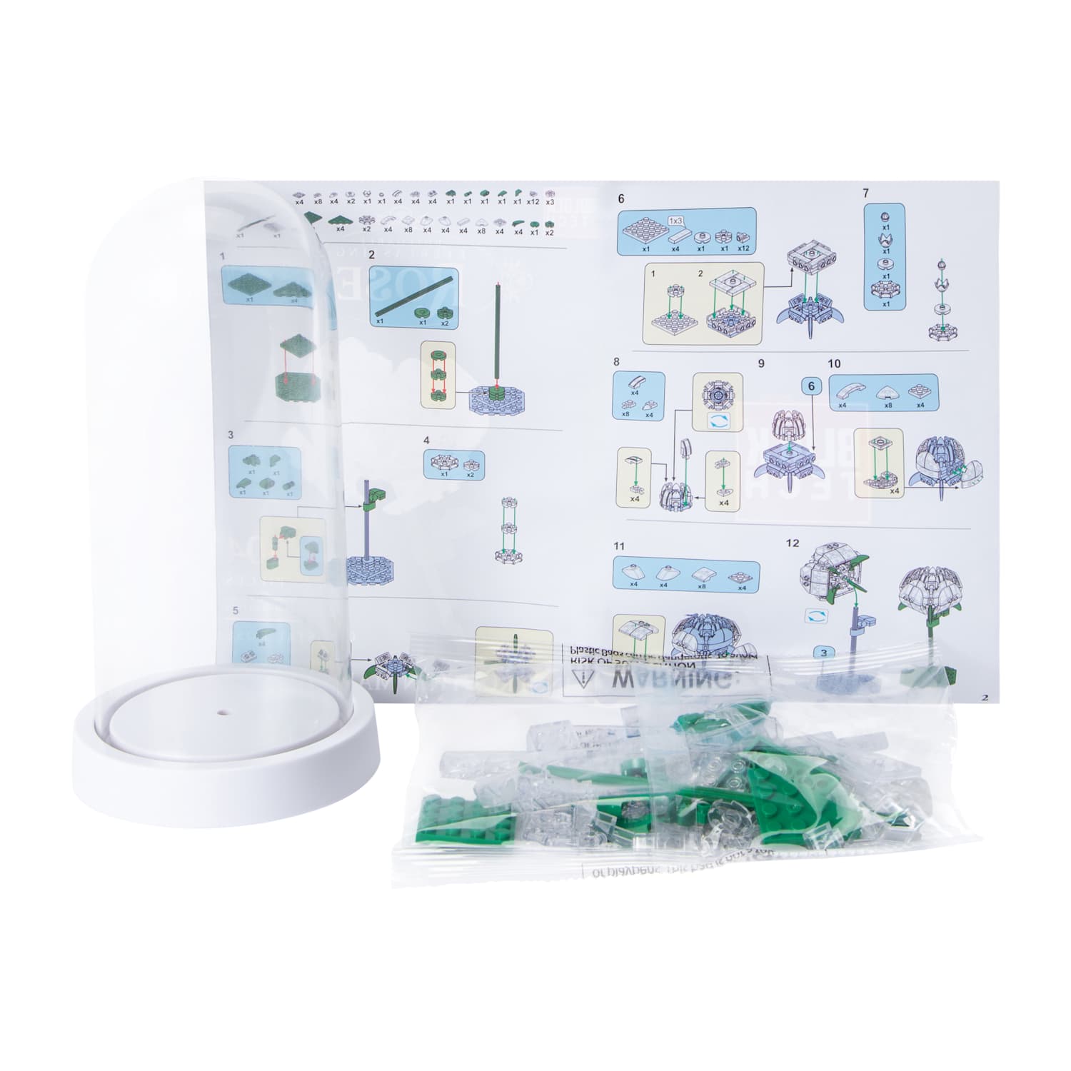 Buildable Everlasting Rose In A Dome Set - Building Blocks