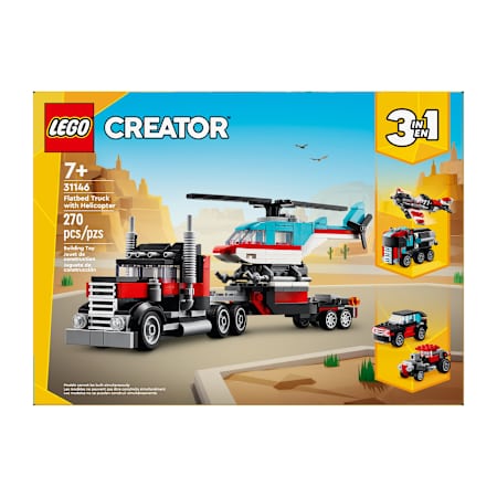 Lego® Creator™ 3-In-1 Flatbed Truck With Helicopter Building Toy