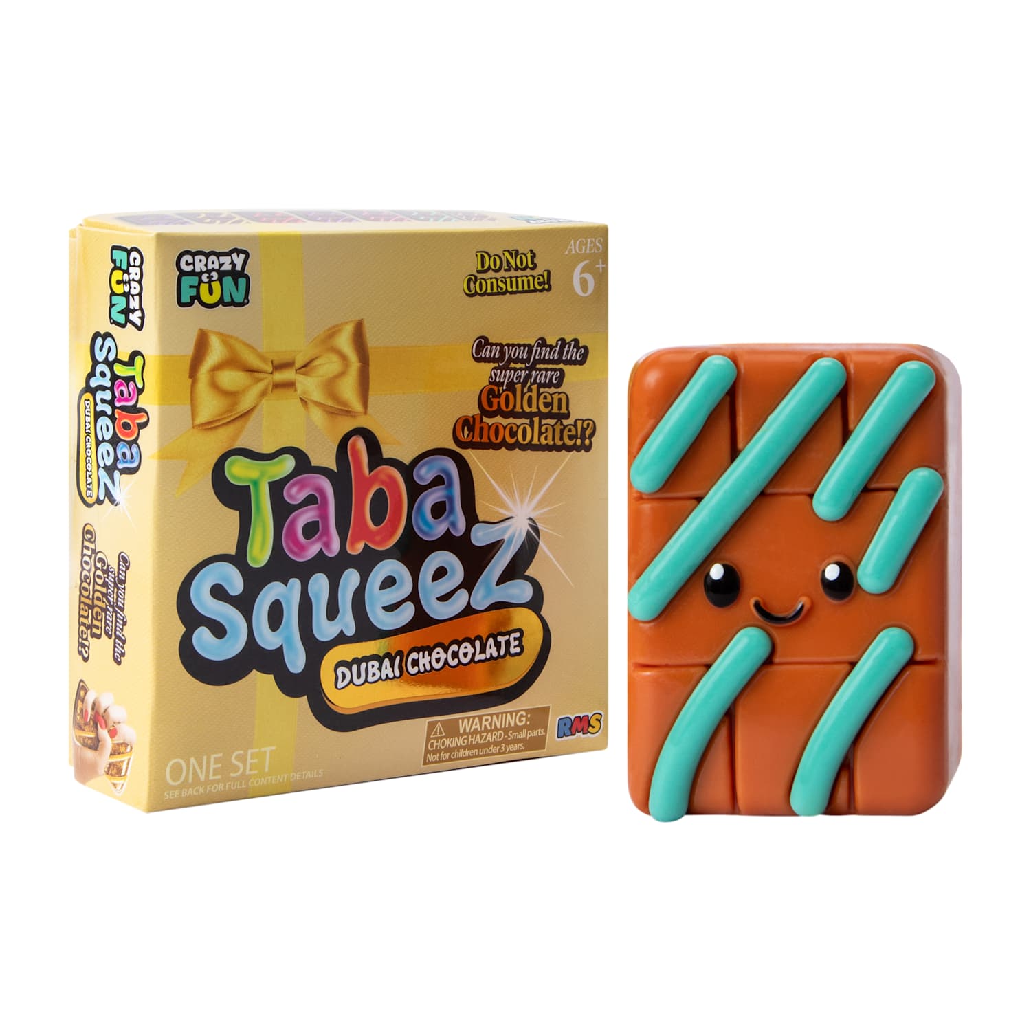Taba Squeez Mystery Dubai Chocolate Squishy Set - Viral Golden Chocolate (Styles May Vary)