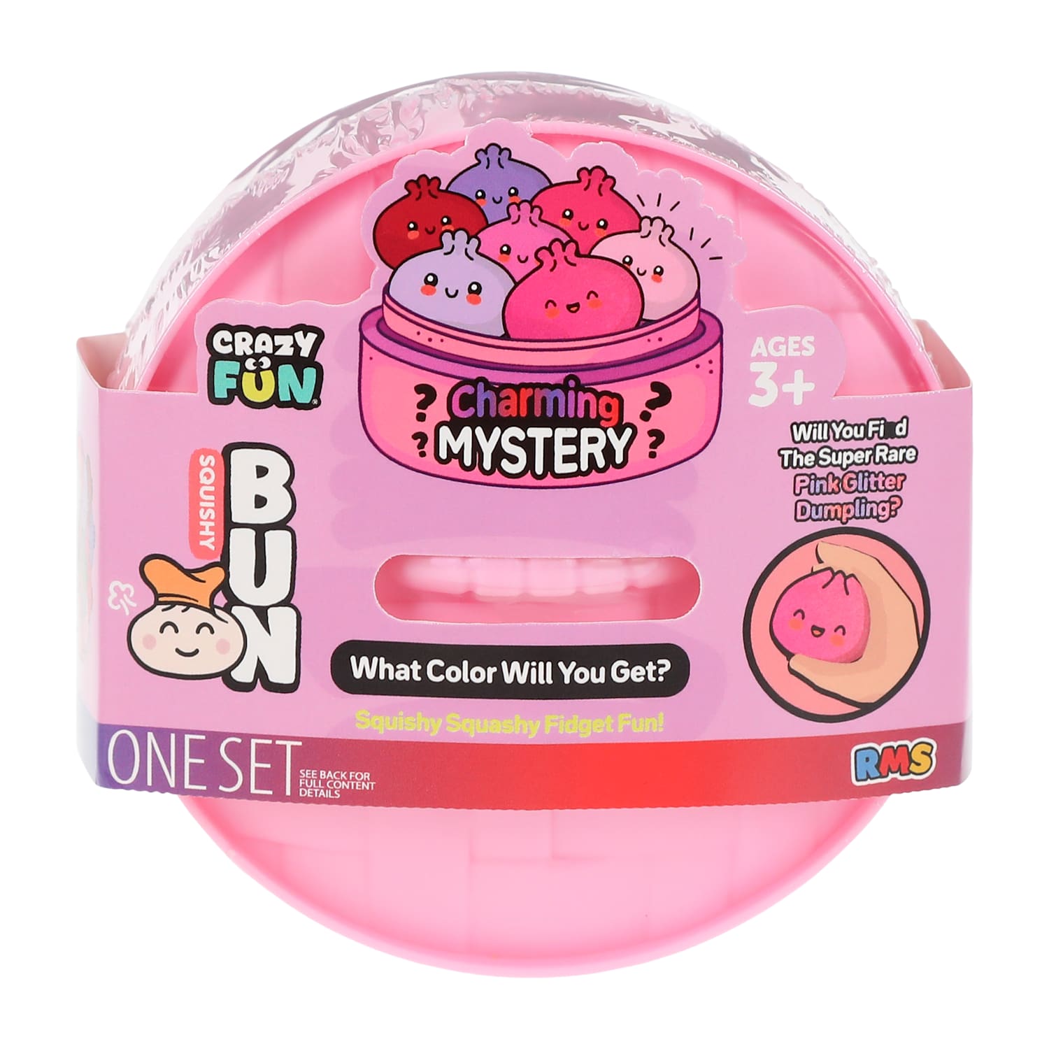 Crazy Fun® Charming Valentine's Mystery Squishy Bun Set - Viral Pink Glitter Dumpling (Styles May Vary)