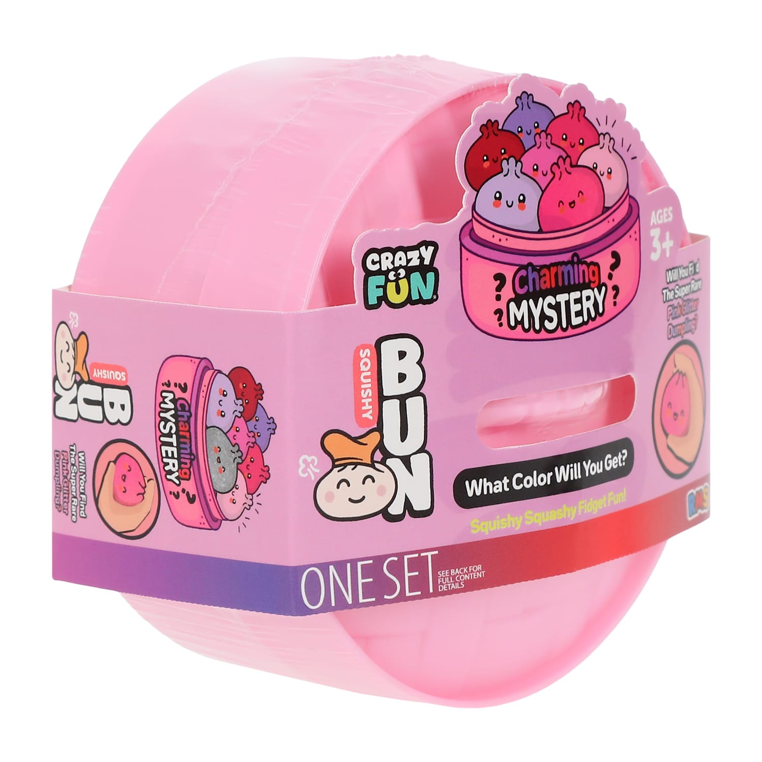 Crazy Fun® Charming Valentine's Mystery Squishy Bun Set - Viral Pink Glitter Dumpling (Styles May Vary)