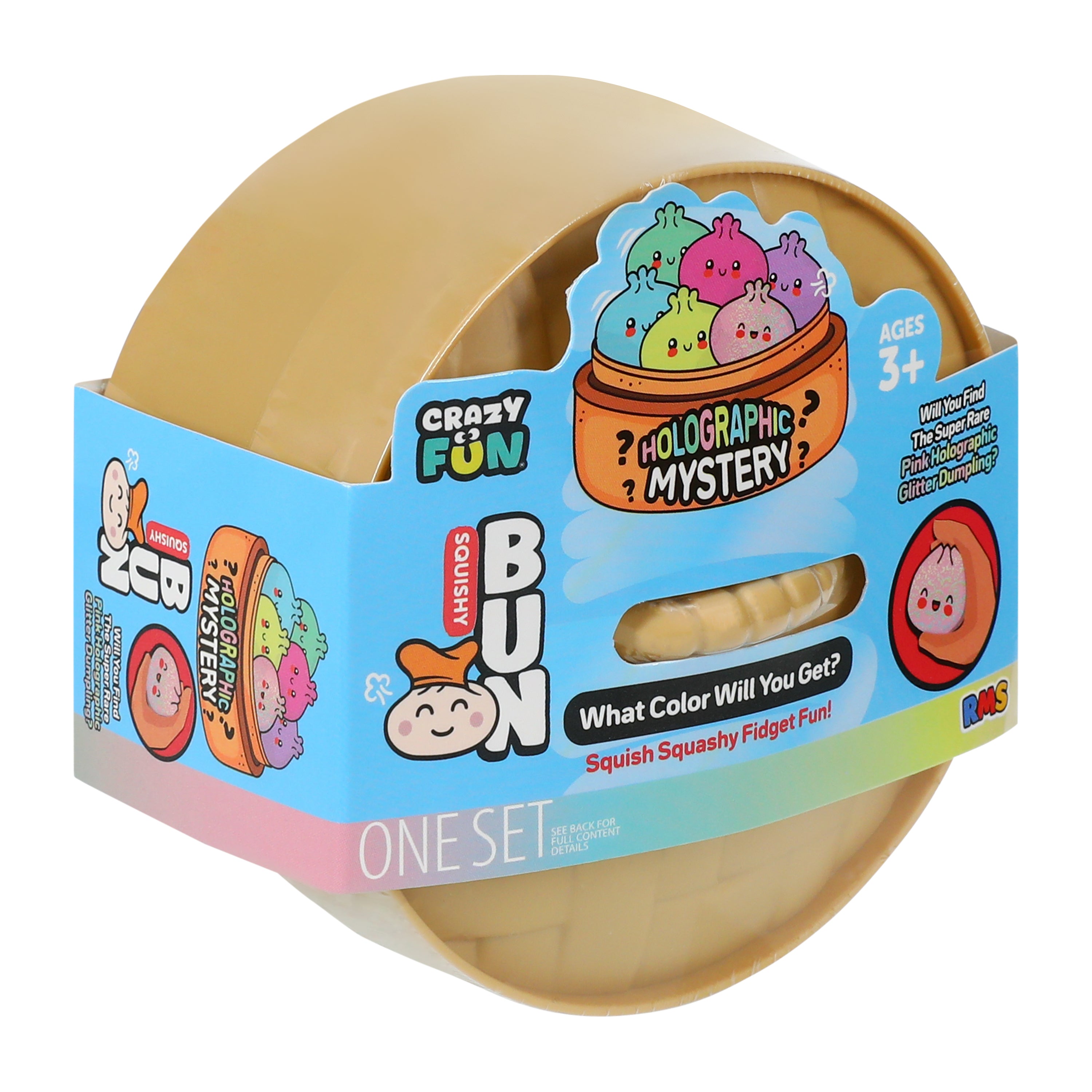 Rainbow Mystery Squishy Bun - Viral Pink Holographic Glitter Dumpling