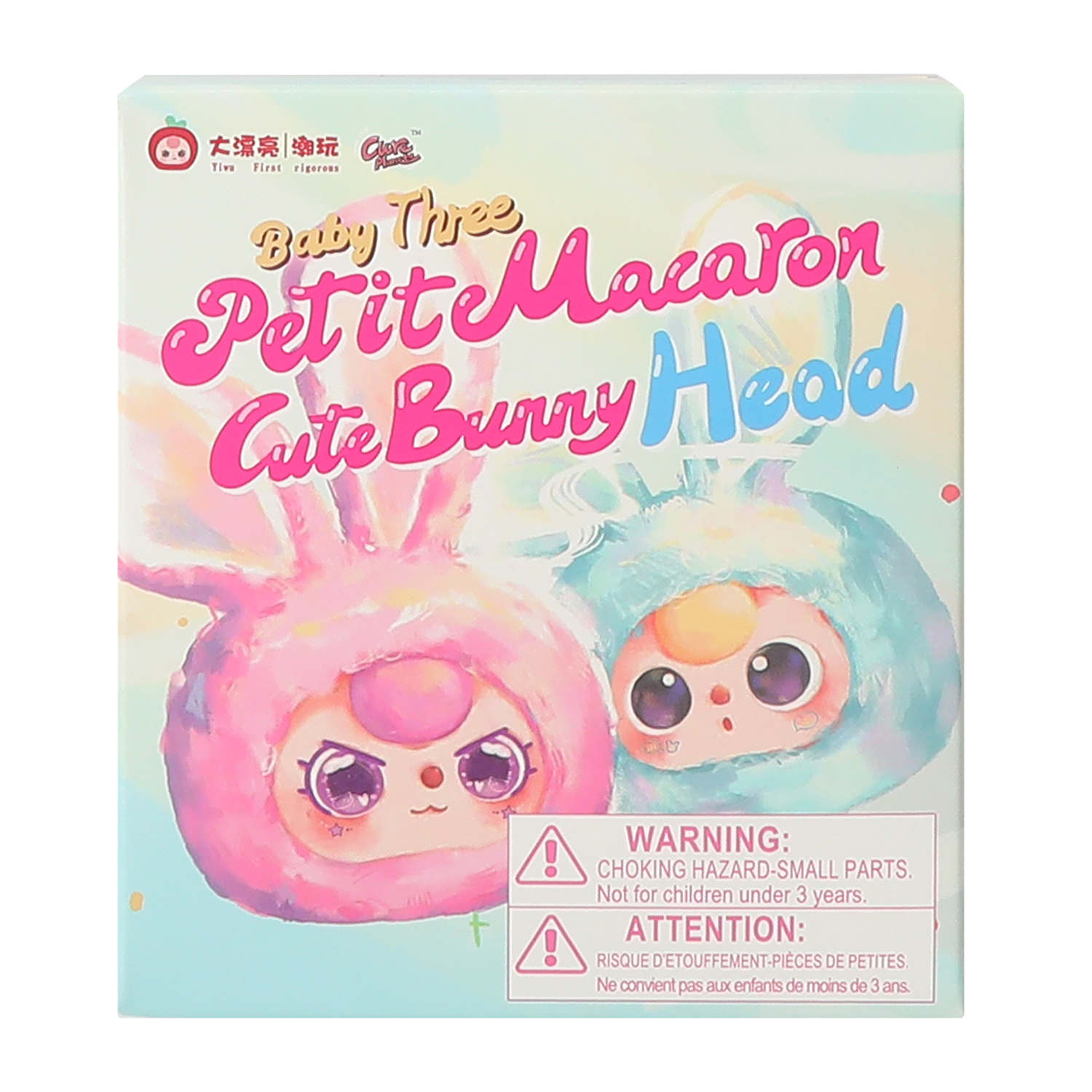 Baby Three Petit Macaron Cute Bunny Head - Viral Mystery Blind Box Plush