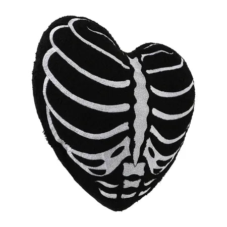 Halloween Skeleton Rib Heart Pillow