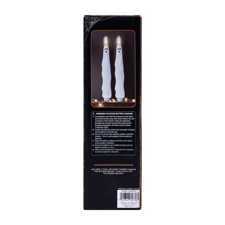 LED Ghost Tapered Candles 2-Pack