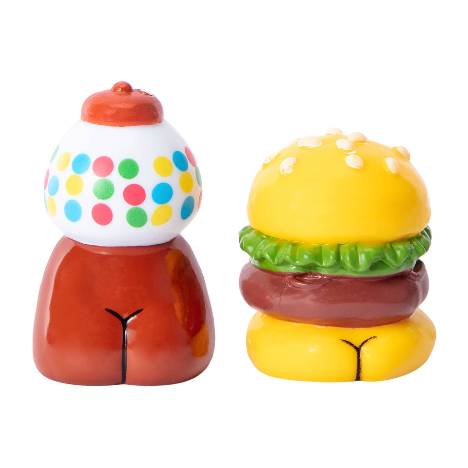 Two surprise Butts On Things™ mini collectible figures from a blind booty bag, featuring humorous everyday objects with playful designs, styles may vary, curated by LFG Energy Club