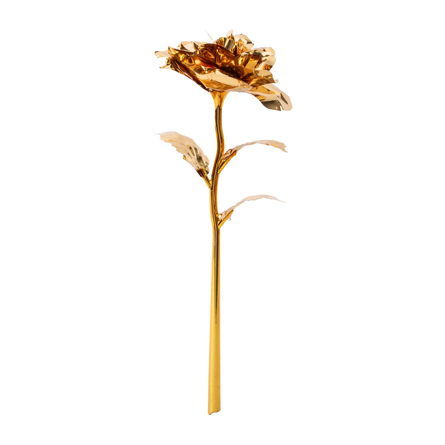 Elegant faux gold rose with metallic finish, a luxury eternal rose gift perfect for Valentine’s Day, anniversaries, and romantic decor by LFG Energy Club