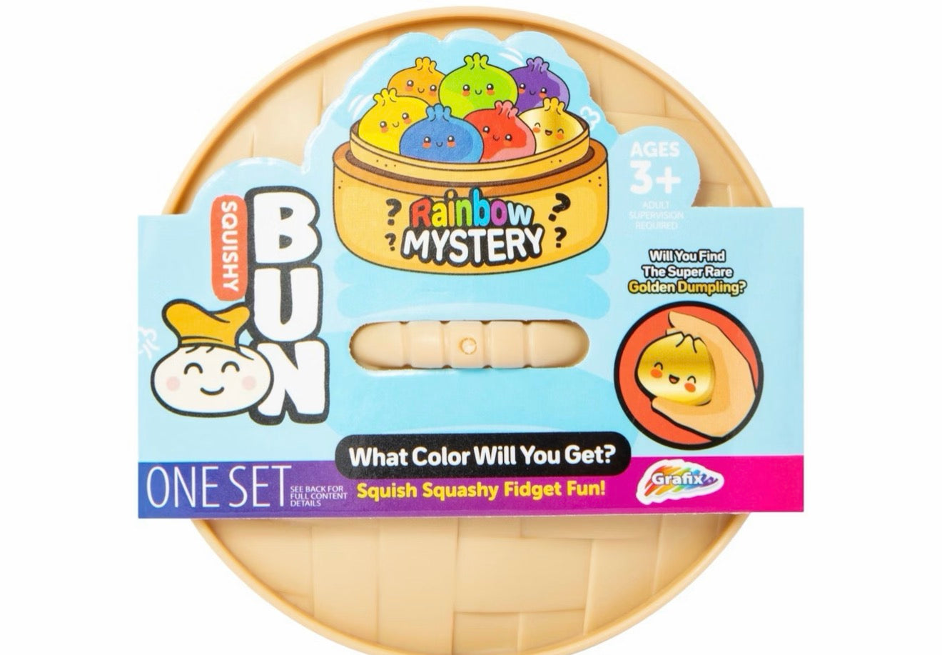 Crazy Fun® Rainbow Mystery Squishy Bun - Viral Golden Dumpling Mystery Squishy Bun