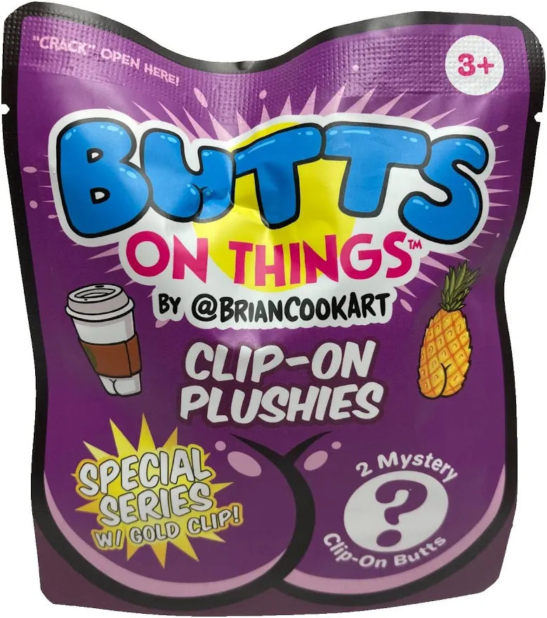 Butts On Things By Brian Cook Art Blind Booty Bag 2 Mystery Clip-On Plushies