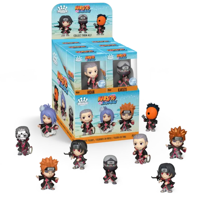 Naruto Shippuden Akatsuki Full Set Funko Pop Mini - Metallic & Exclusi
