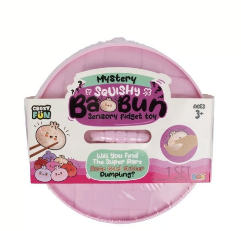 Crazy Fun® Valentine Mystery Squishy Bao Bun Set - Viral Rose Gold Glitter Dumpling (Styles May Vary)