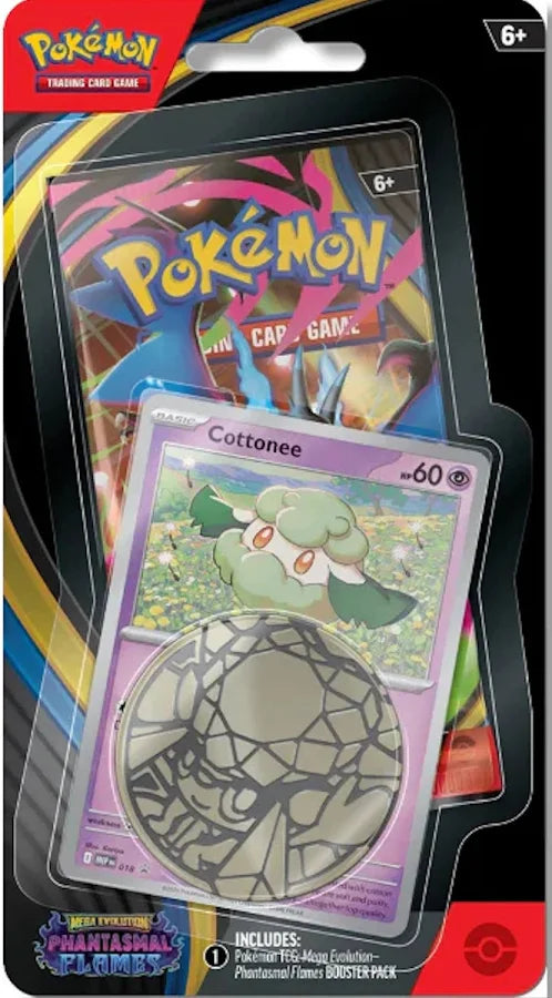 Pokemon Mega Evolution: Phantasmal Flames - Premium Checklane Blister Whimsicott (Styles May Vary)