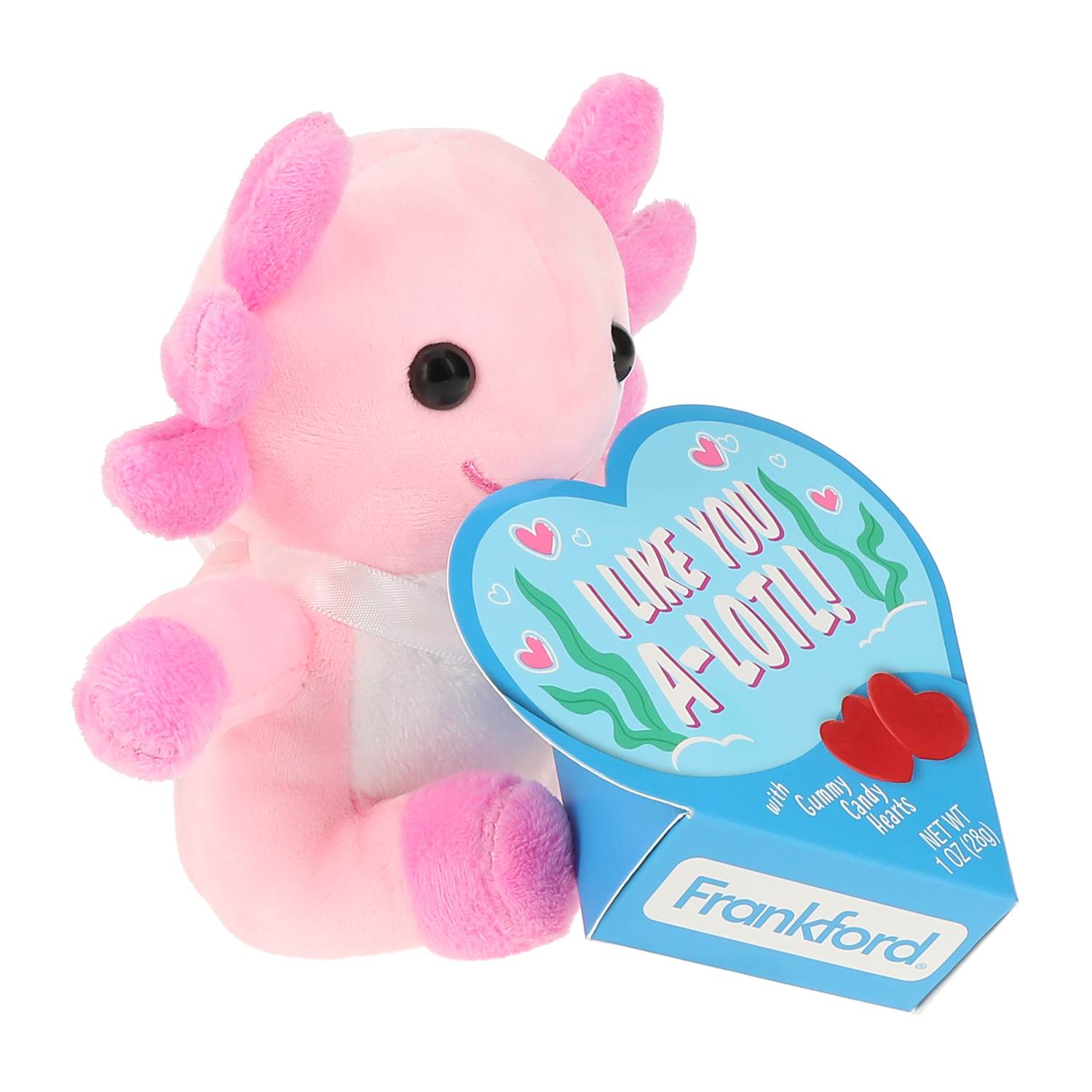 Valentine's Day Mini Axolotl Plush With Candy - I Like You Alotl