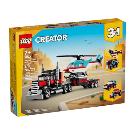 Lego® Creator™ 3-In-1 Flatbed Truck With Helicopter Building Toy