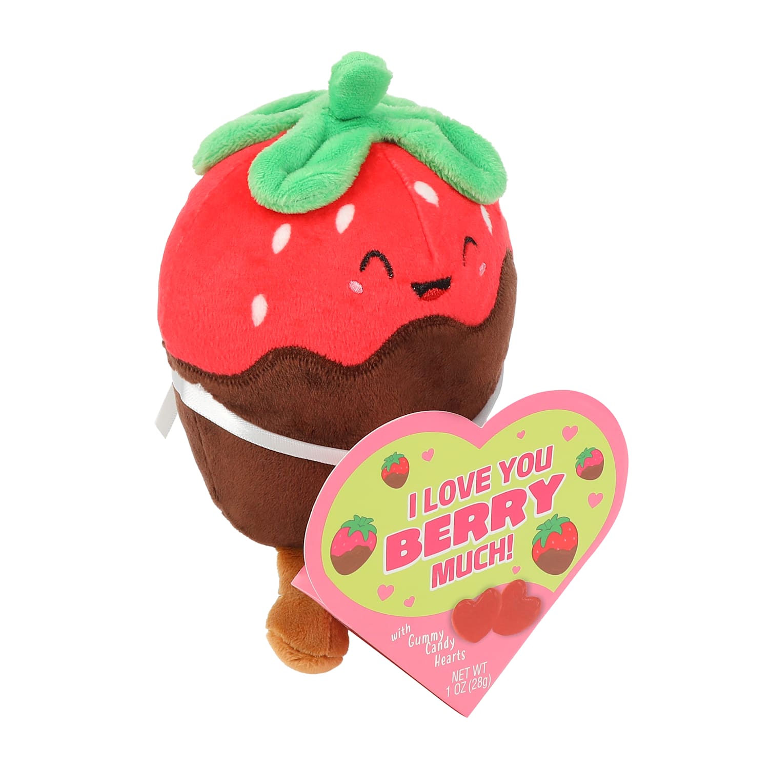 I Love You Berry Much! With Gummy Candy 1oz - Strawberry Plushie