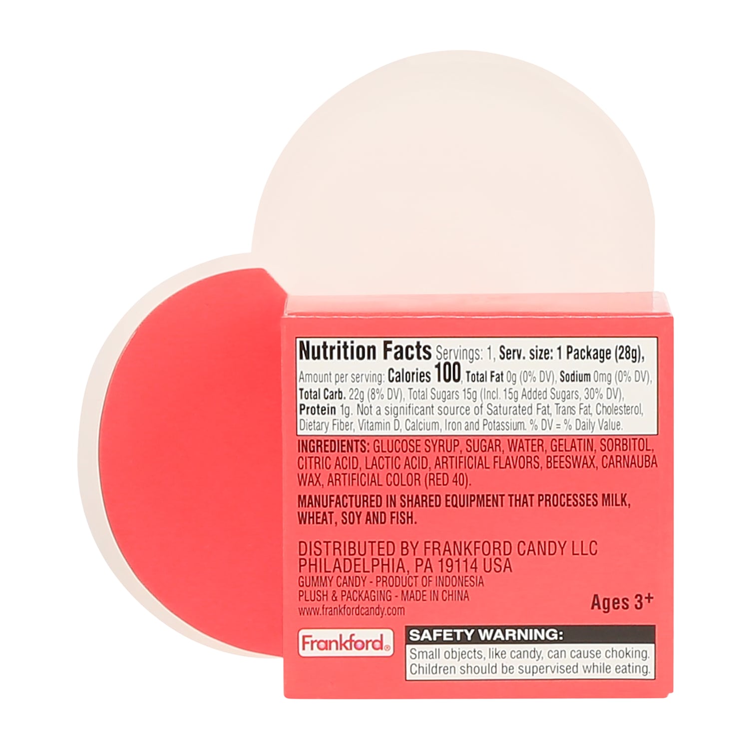 I Ravi-Only Have Eyes For You!  Ravioli Plush With Gummy Candy Hearts 1oz