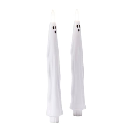 LED Ghost Tapered Candles 2-Pack