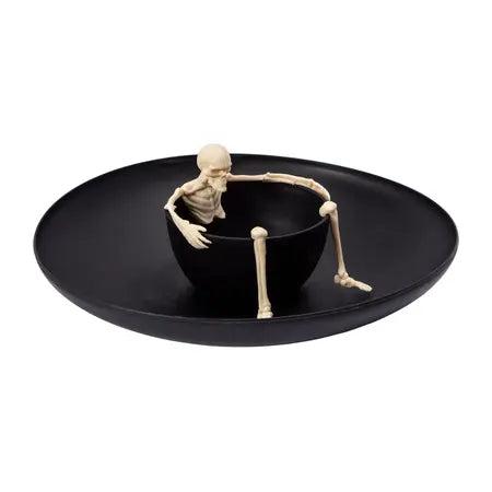 Halloween Skeleton Chip and Dip Serving Tray – Black
