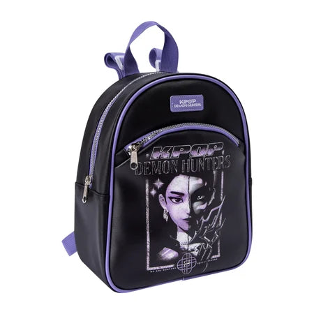 Netflix KPop Demon Hunters Graphic Mini Backpack – Black and Purple