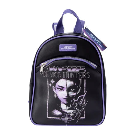 Netflix KPop Demon Hunters Graphic Mini Backpack – Black and Purple