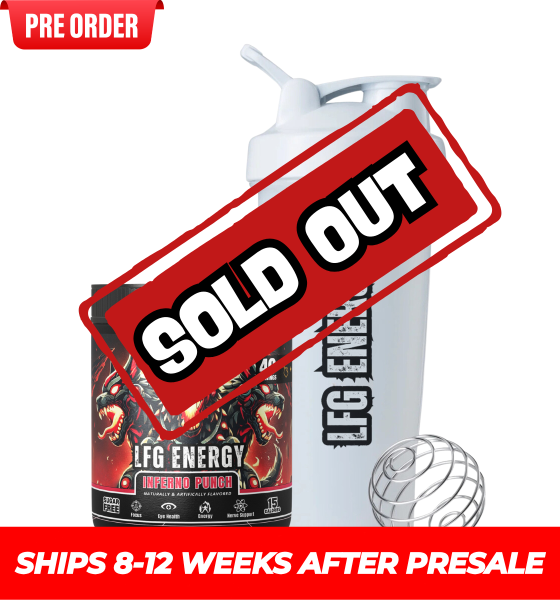 High-performance gaming energy drink by LFG Energy Club in Inferno Punch flavor, featuring a Cerberus-inspired design. Includes a premium shaker cup for gamers seeking focus, energy, and hydration. Perfect for gaming and fitness enthusiasts.
