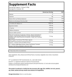 LFG Energy Club Sunset Surge Supplement Facts label showing detailed nutritional information, including 40 servings per container, key ingredients like L-Citrulline DL-Malate, Caffeine Anhydrous, PeakO2®, ElevATP®, and S7™ for energy, hydration, focus, and performance. Also highlights the inclusion of Vitamin B12, Himalayan Pink Sea Salt, and natural adaptogens for optimized gaming and fitness.