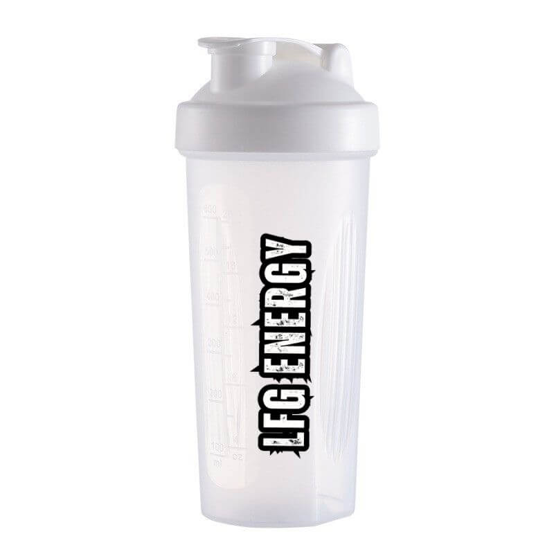 A sleek 16oz LFG Energy Shaker bottle with a leak-proof lid, designed for mixing energy drinks. Perfect for gamers and fitness enthusiasts, helping you stay fueled and hydrated. BPA-free and durable for everyday use.
